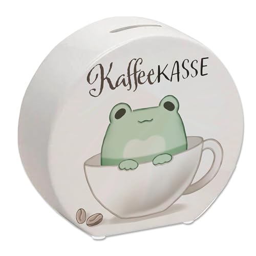 Frosch Spardose mit Spruch Kaffeekasse Kawaii Comic Frosch Spardose Süß Knuffig Relax-Geschenk für Geburtstag