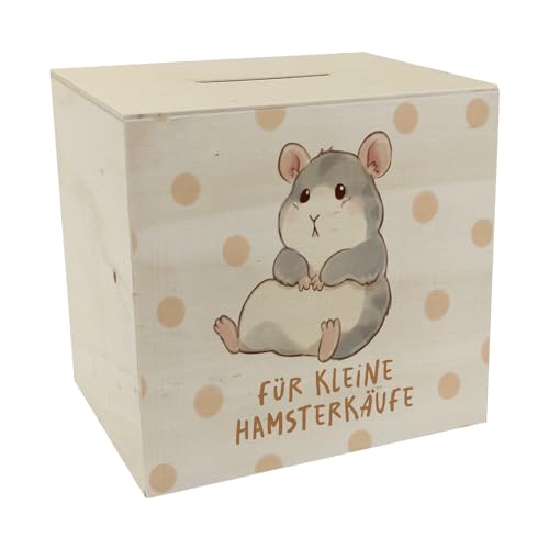 Hamster Spardose aus Holz mit Spruch Für kleine Hamsterkäufe Süße Geburtstags-Spardose aus Holz Witziges Meerschweinchen-Design Ideal für Haustier-Fans