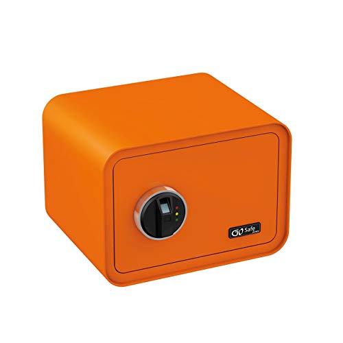 OLYMPIA Go 100 Safe Tresor Design Safe Möbeltresor Wandsafe Wandtresor Fingerprint, Farbe:Orange