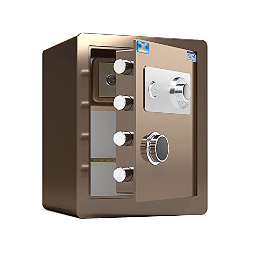 Tresor Feuerfester und diebstahlsicherer Safe, Kassenschublade aus Stahl mit Passwort-Schlüsselschloss und Innenschrank, kleines Zuhause, 45 cm hoch, für Büro, Geschäft, Hotel