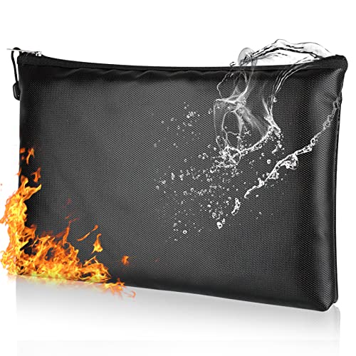 Dokumententasche Tresor Feuerfest Wasserdicht, Feuerfeste Dokumentenbox Geldtasche für A5 Dokumente, Aufbewahrungstasche mit Reißverschluss (29 * 20CM)