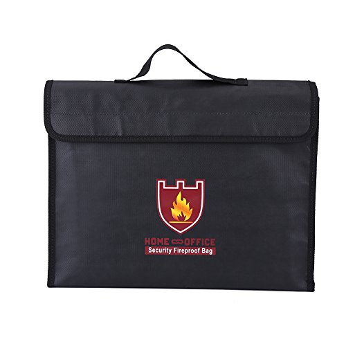 Feuerfeste wasserdichte Gelddokumententasche, 2 Größen Doppelseitige feuerfeste Tasche Feuerfeste Tasche für LiPo Batterie Gelddokument(38 * 28 * 7.5CM)