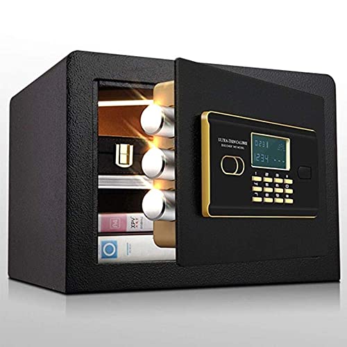 BomDog Digitaler Safe, Home-Safes, Schließfach,Ldkassette, Sicherheitsboxen, Lcd-Bildschirm, Sicherheitscode, Schlüsselbedienung Für Waffen, Bargeld,Ldkassette/Black