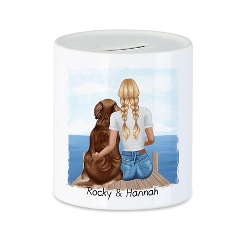 Kiddle-Design Personalisierte Hundemama Spardose | Geschenk für Stolze Hundebesitzerin | Für Hundeliebhaber Dog Dad mit Haustier | Mit Name & Spruch