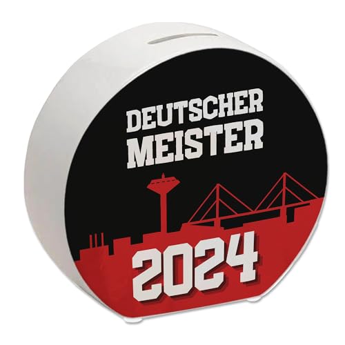 Leverkusen Spardose mit Spruch Deutscher Meister 2024 Ideal für Leverkusen-Fans Fußball Meisterschale Liga Triumph NRW Rhein Meisterschaft 2024