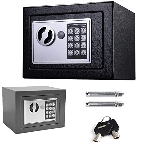 Tresor Safe Klein Elektronischer Safe Mini Tresor Feuerfest Möbeltresor Wasserdicht Elektronischer Tresor Safe Triple Lock Core Elektronischer Digitaler Safe mit Notschlüssel Home Office Safe Grau