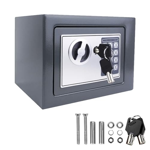 Safe Box Tresore für Zuhause, feuerfest und wasserdicht Safe mit digitaler Tastatur und Schlüssel, alle Stahl In-Wall Triple Lock Core, Safe für Geld Waffe Schmuck