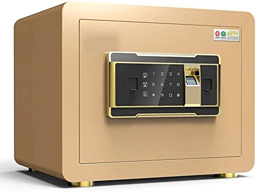 Tresore und Schließfächer, Spardose, digitale Safes für zu Hause, mit Fingerabdruckerkennung, Safe Home, kleiner, unsichtbarer Passwort-Bürosafe (Gold+fingerprint)