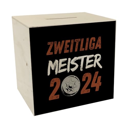 St. Pauli Meisterschale Spardose aus Holz mit Spruch Zweitliga Meister 2024 Fußball Hamburg Reeperbahn Aufstieg Trophäe Wettbewerb Gewinner Felge